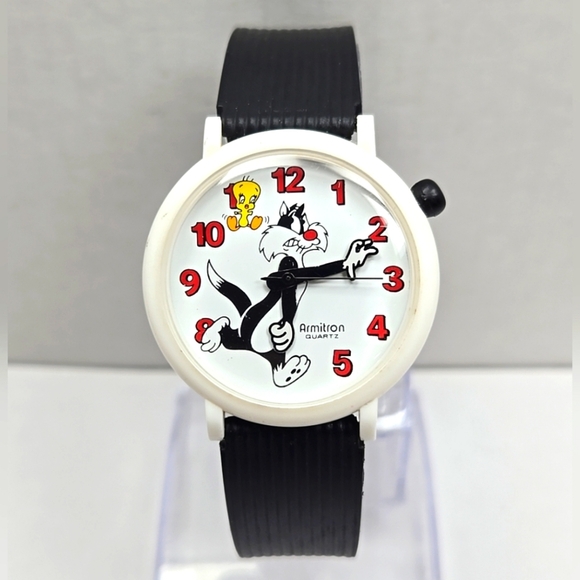 1989 Vintage Looney Tunes Watch Sylvester Tweety Bird Armitron New Battery Runs - Picture 1 of 9